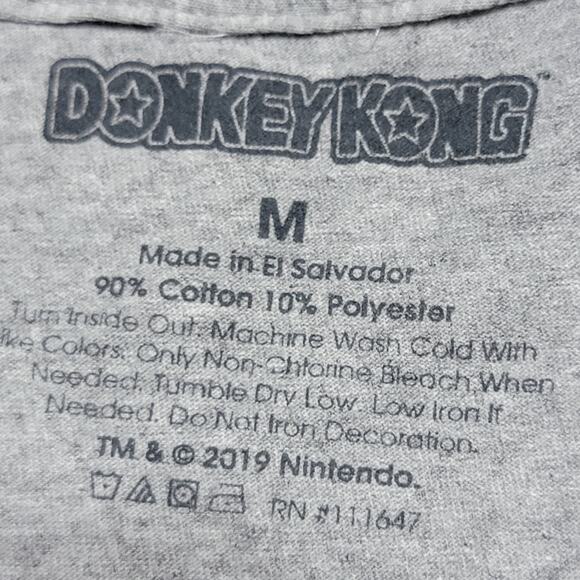 Donkey Kong Grey Unisex Tee Nintendo - Size Medium - Picture 4 of 4